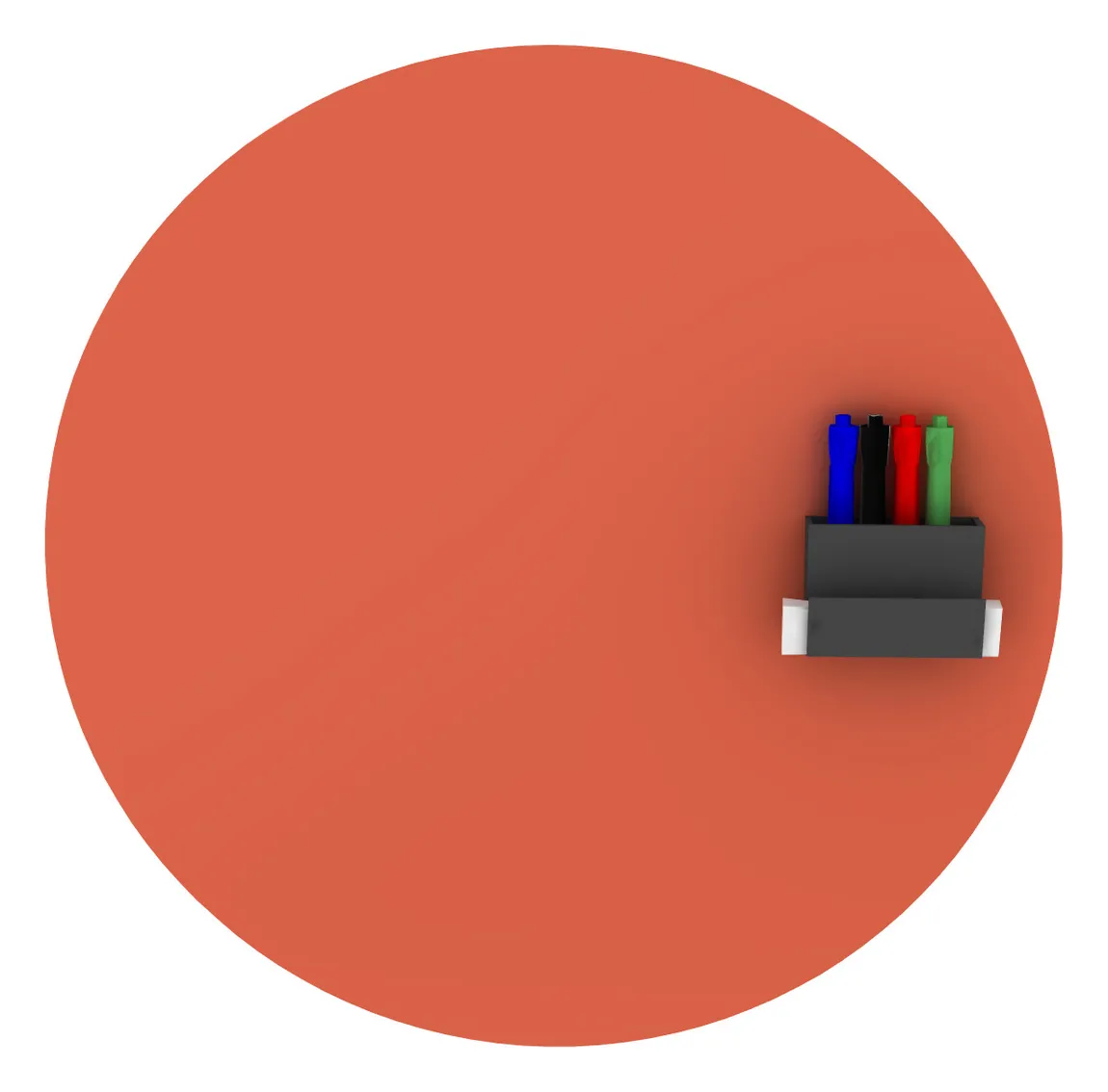 small round magnetic glass whiteboard 24 13