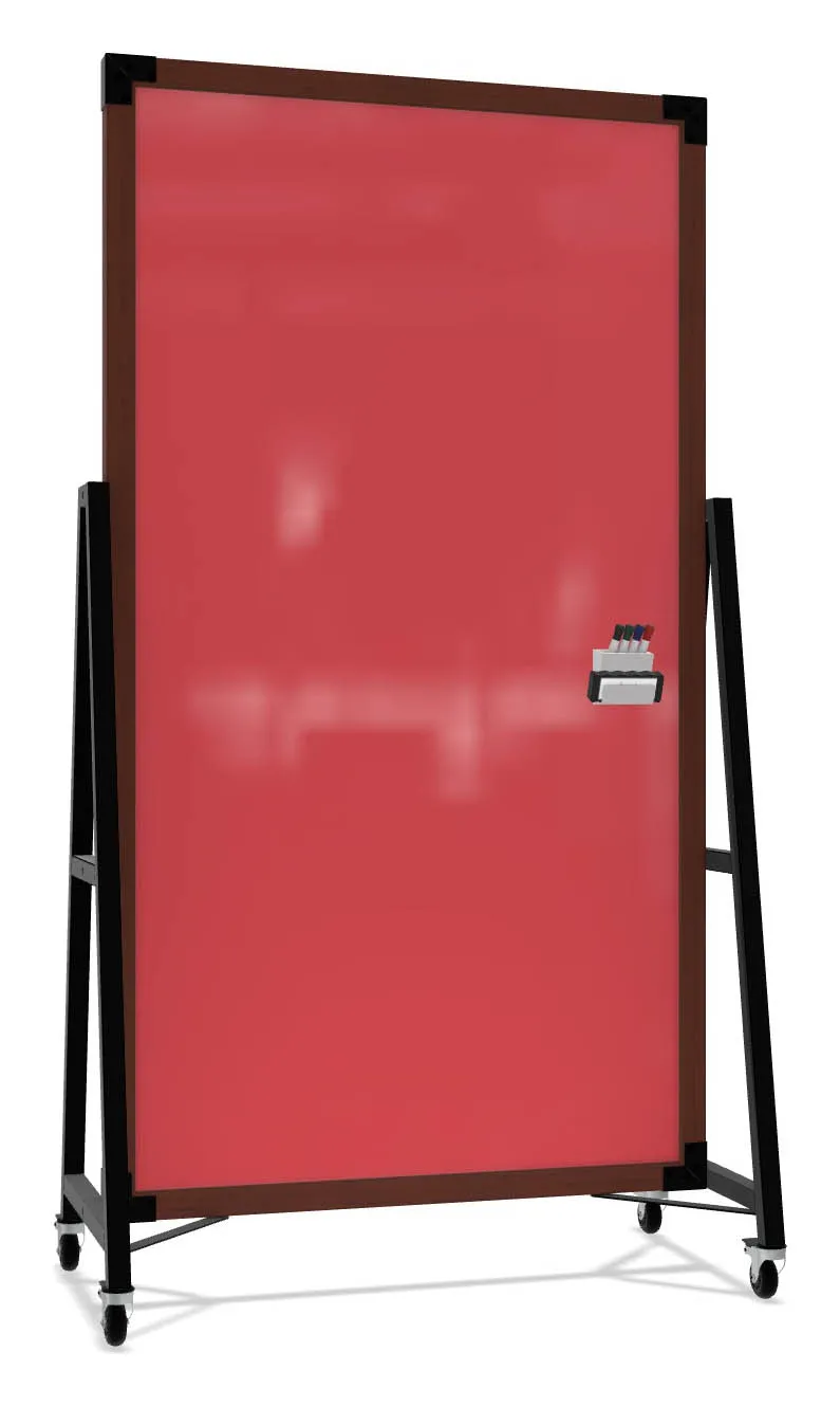 small double sided mobile glass whiteboard 15