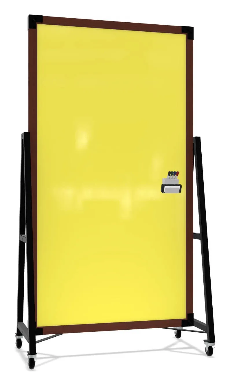 small double sided mobile glass whiteboard 18
