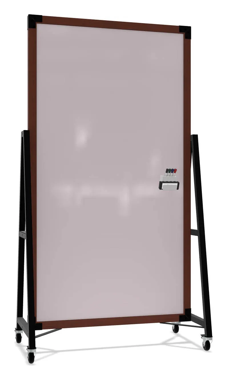 small double sided mobile glass whiteboard 12