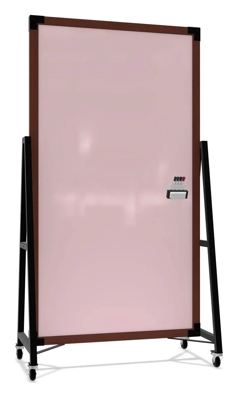 small double sided mobile glass whiteboard 15