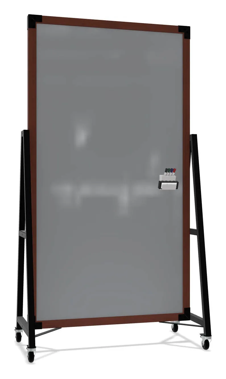 small double sided mobile glass whiteboard 17