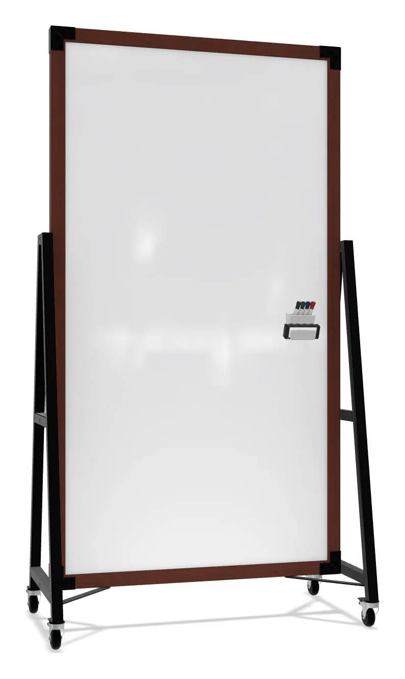 small double sided mobile glass whiteboard 18