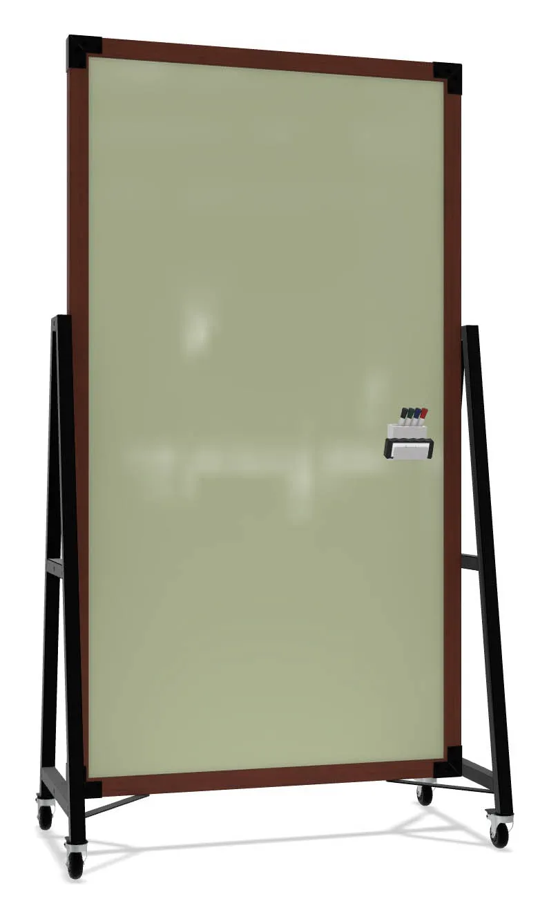 Double Sided Mobile Glass Whiteboard