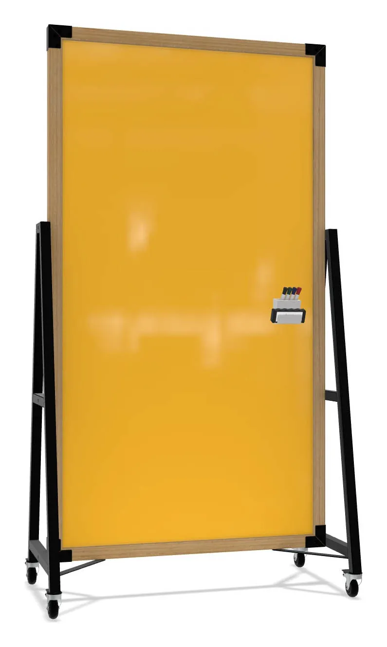 small mobile glass dry erase board 12