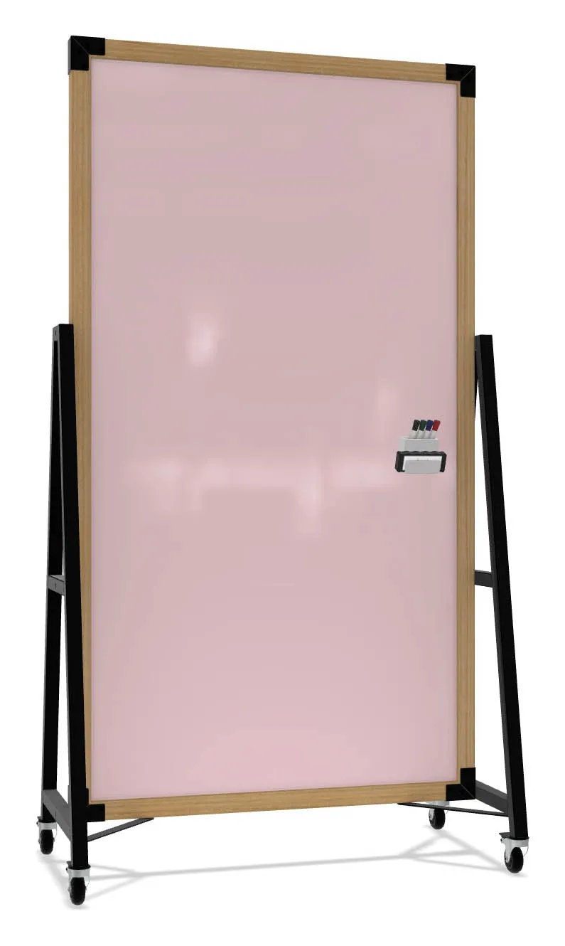 small mobile glass dry erase board 14