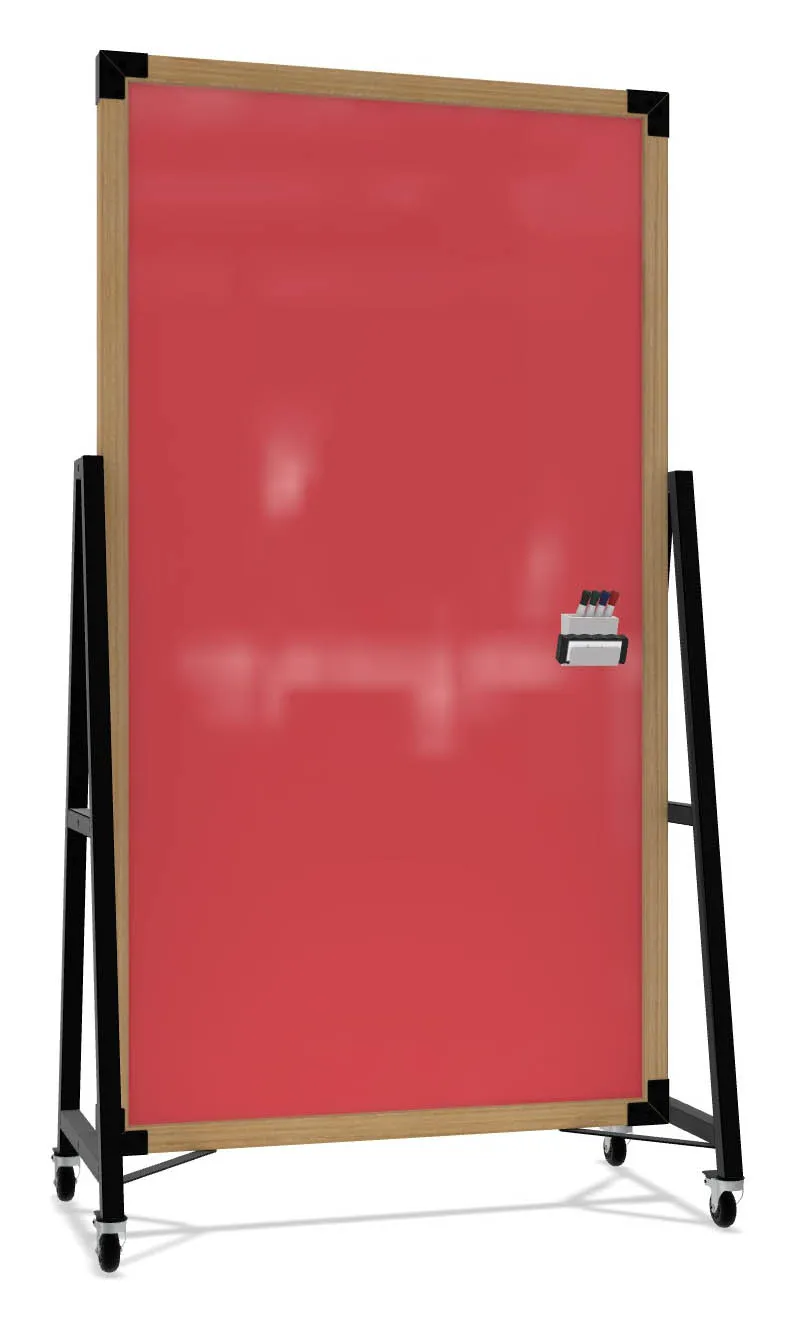 small mobile glass dry erase board 14