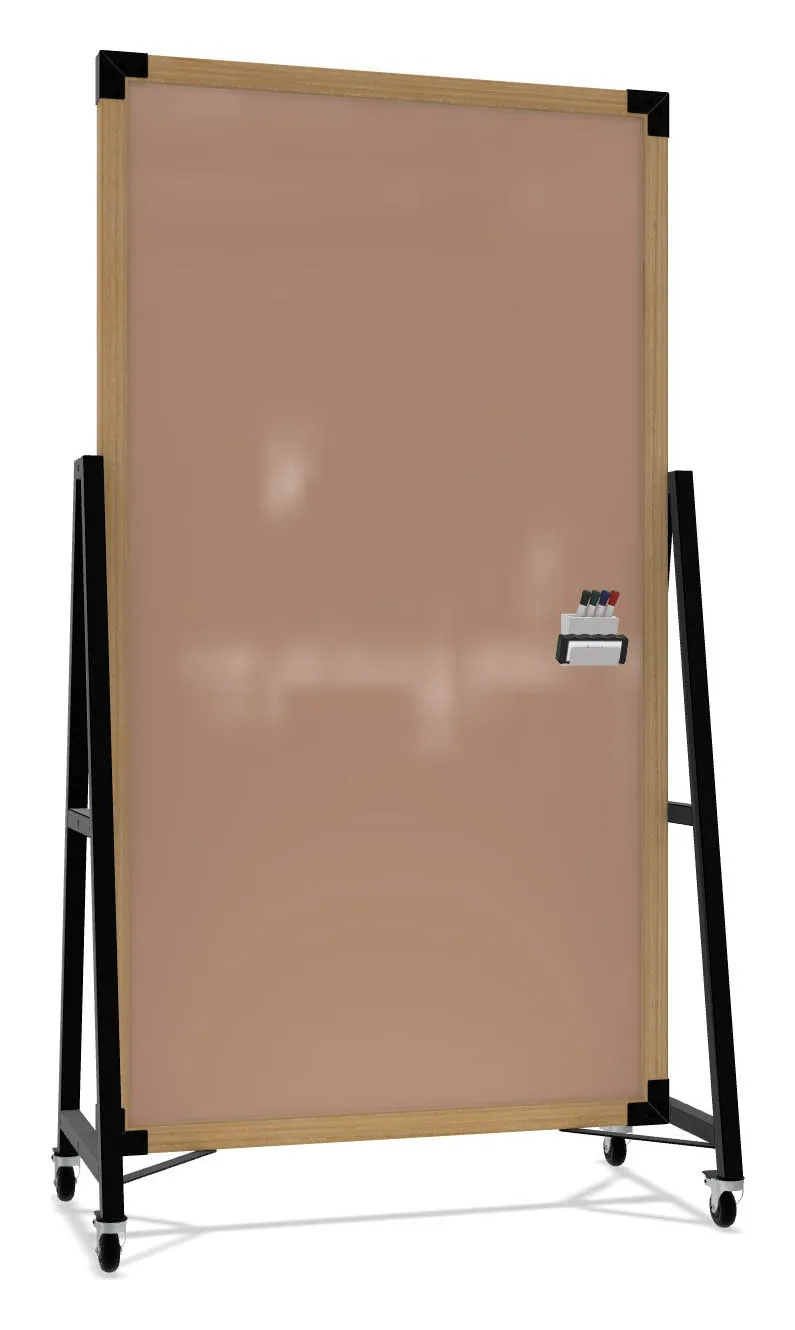 small mobile glass dry erase board 16