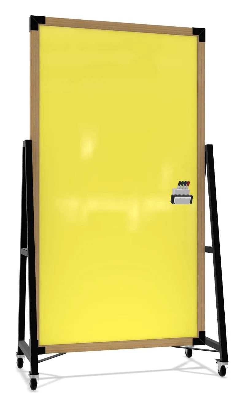 small mobile glass dry erase board 18