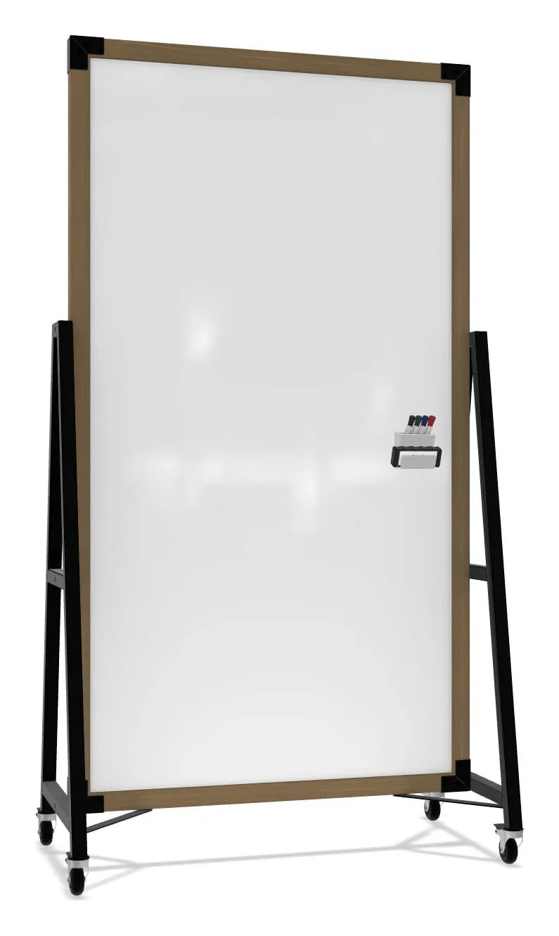 Double Sided Mobile Glass Whiteboard
