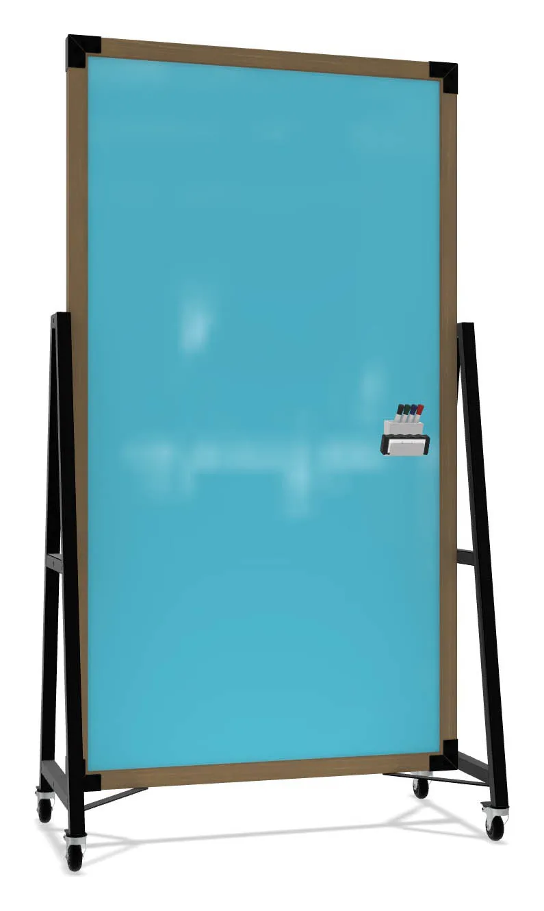 Double Sided Mobile Glass Whiteboard