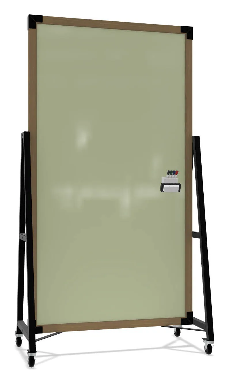 Double Sided Mobile Glass Whiteboard