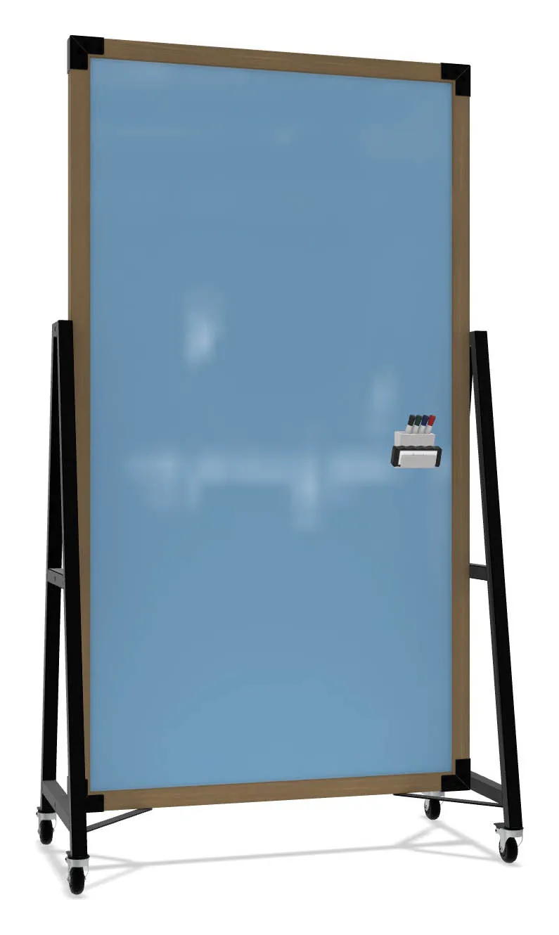 Double Sided Mobile Glass Whiteboard