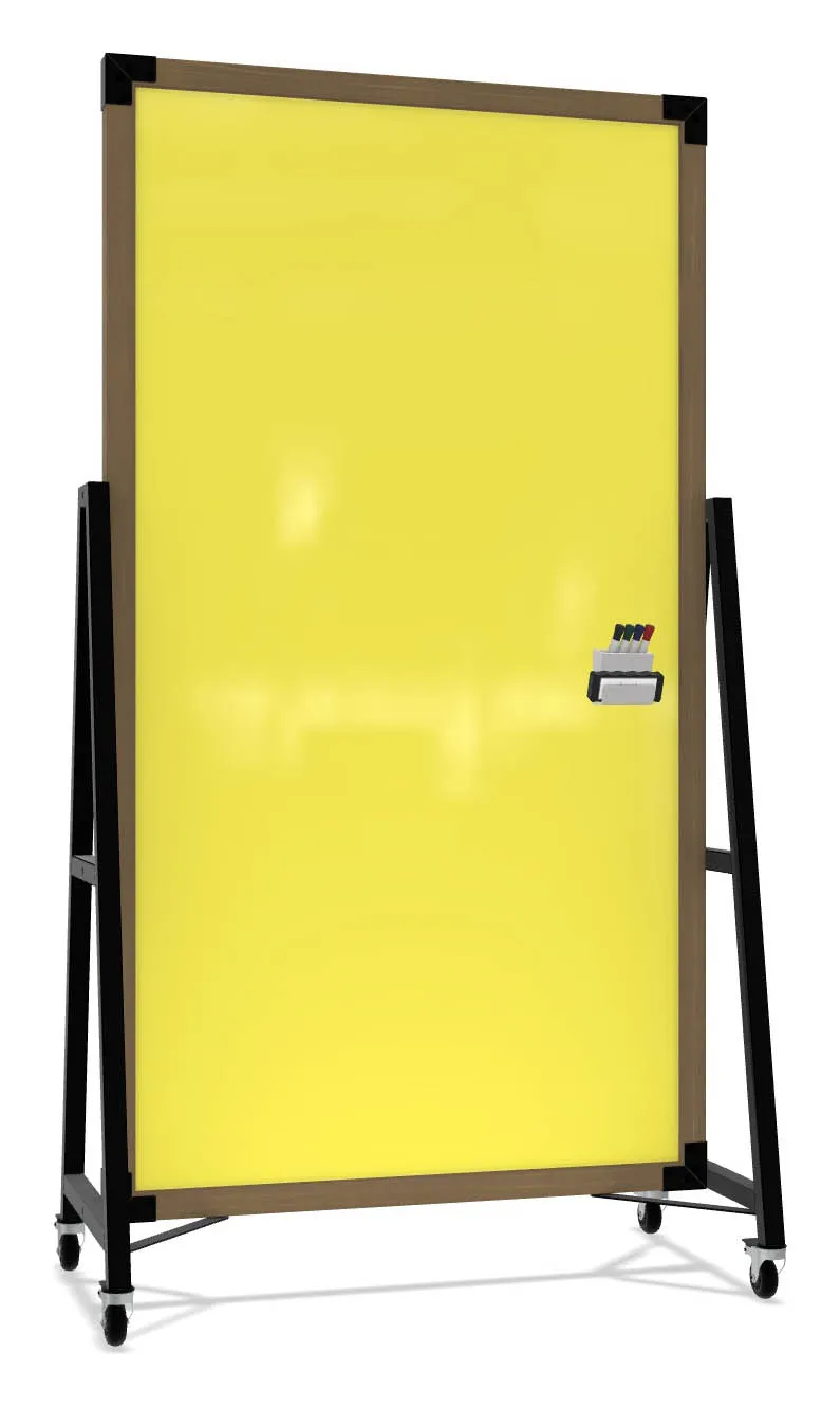 small double sided mobile glass whiteboard 18