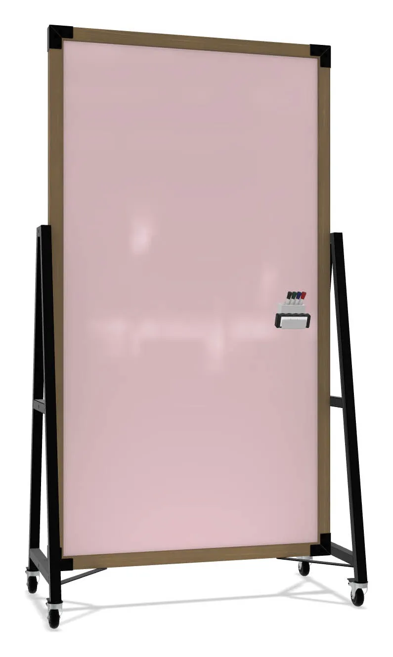 Double Sided Mobile Glass Whiteboard