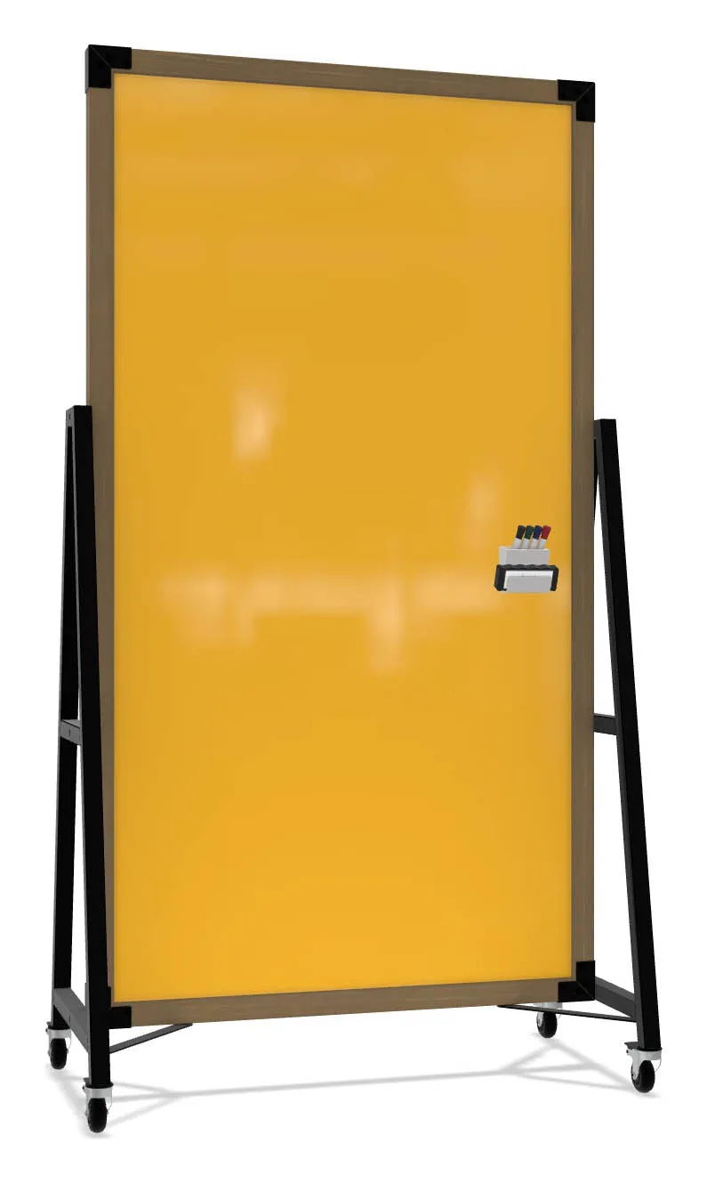 small double sided mobile glass whiteboard 12