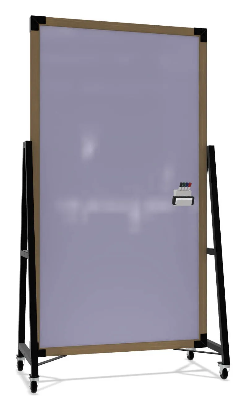 Double Sided Mobile Glass Whiteboard
