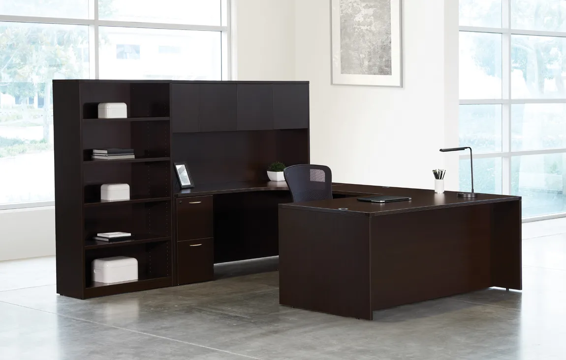 U Shaped Desk with Storage
