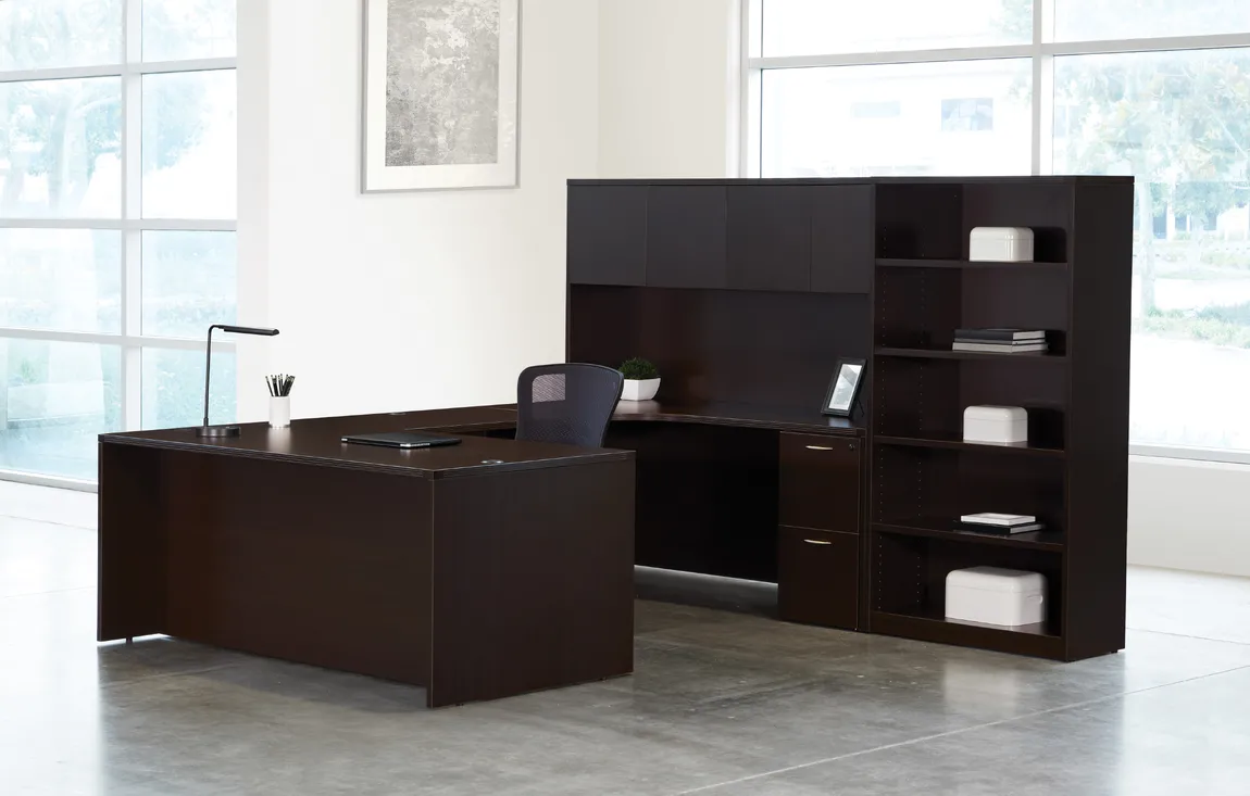 U Shaped Desk with Storage
