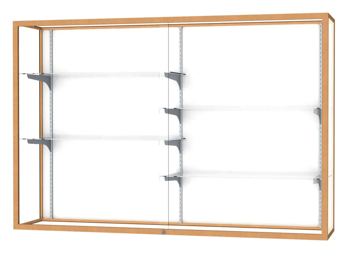 Wall Mounted Display Case with Aluminum Frame - 72