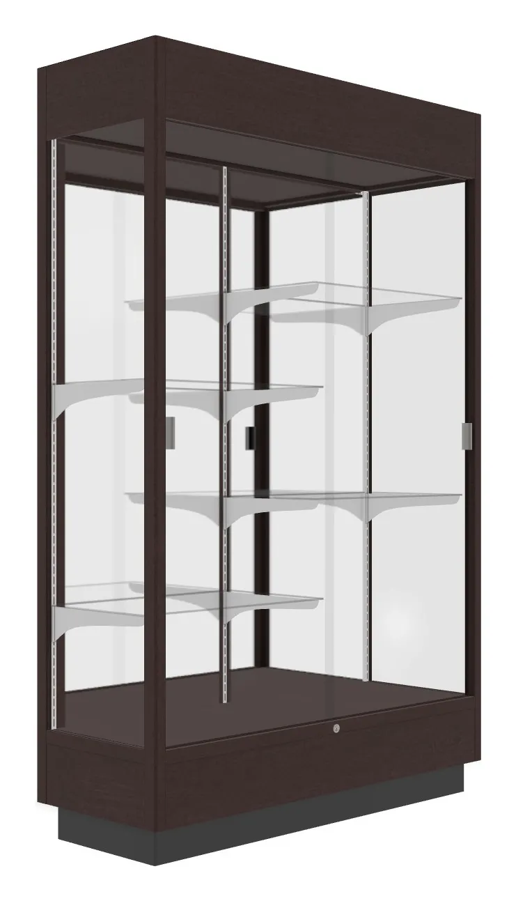 small vertical display case with led lighting 48 x 76 14