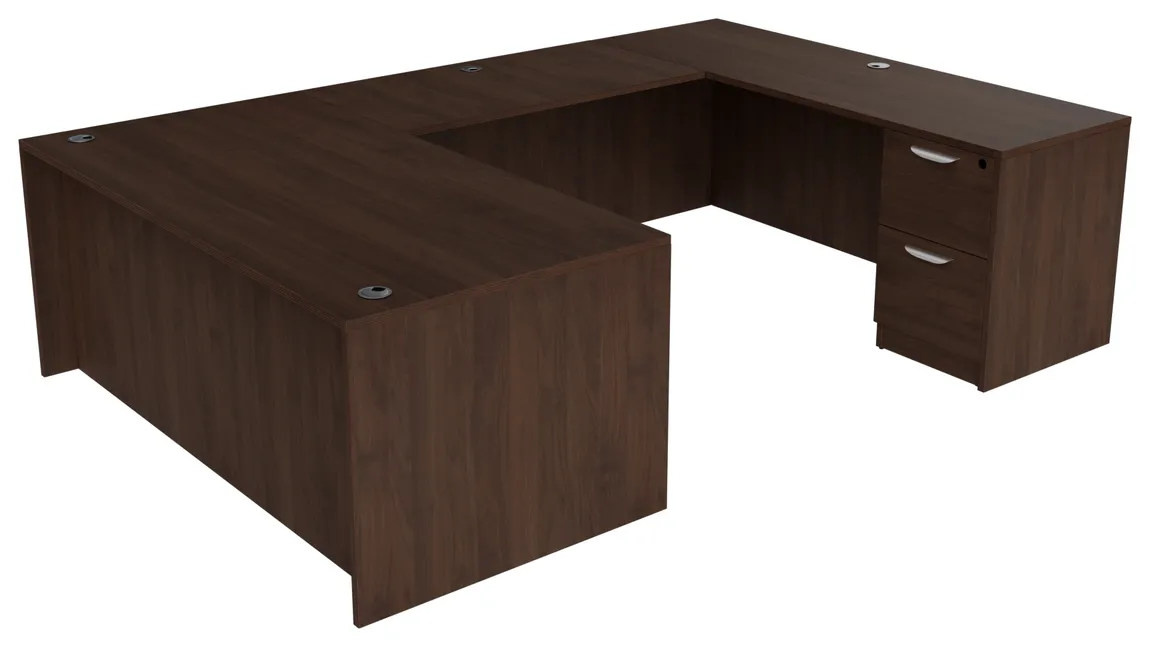 U Shaped Desk with Drawers