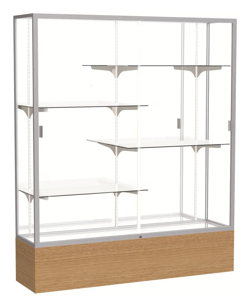 small display cabinet with glass doors and shelves 60 x 72 16