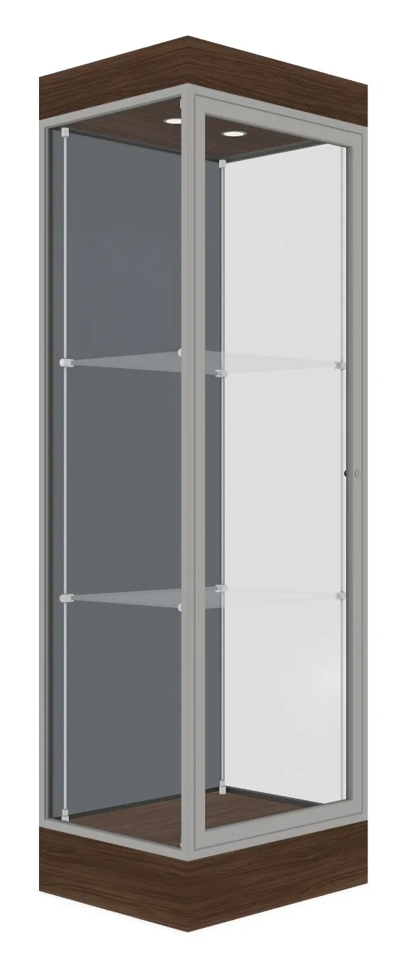small tower display case with led lighting 24 x 76 14