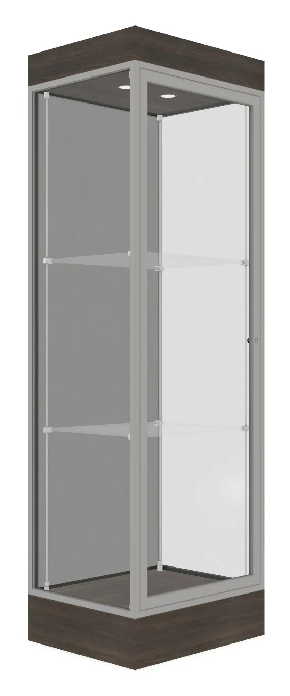 small tower display case with led lighting 24 x 76 24