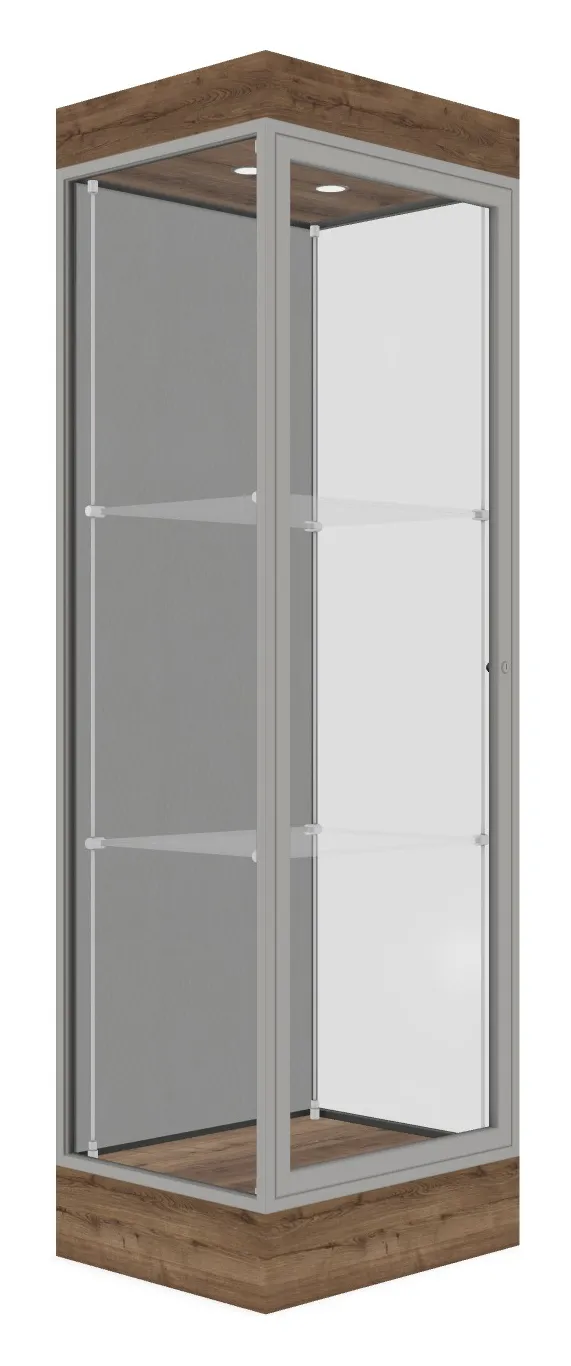 small tower display case with led lighting 24 x 76 26