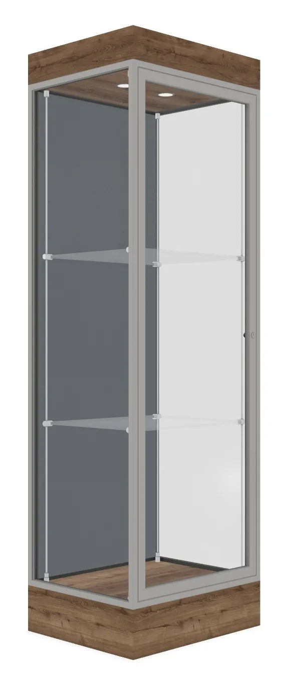 small tower display case with led lighting 24 x 76 12