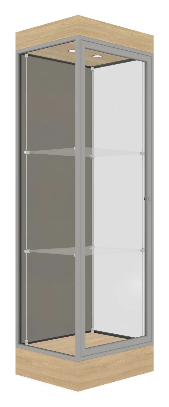 small tower display case with led lighting 24 x 76 15