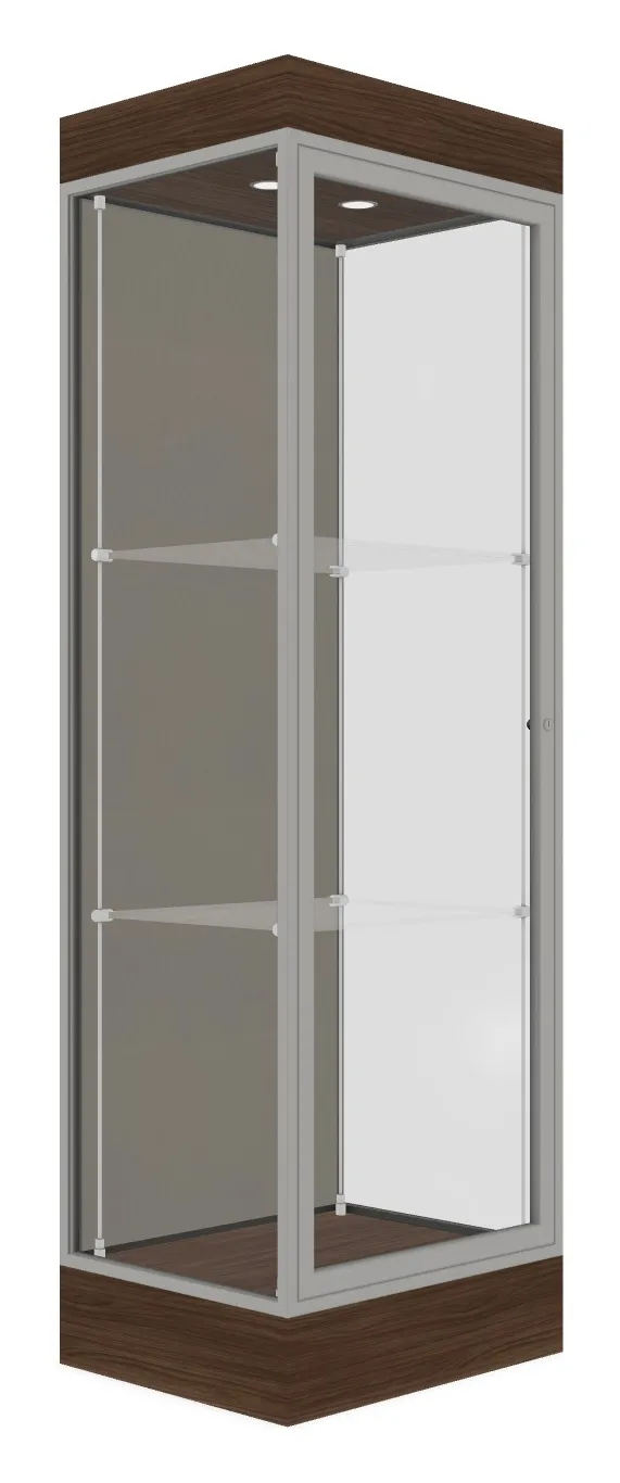 small tower display case with led lighting 24 x 76 21