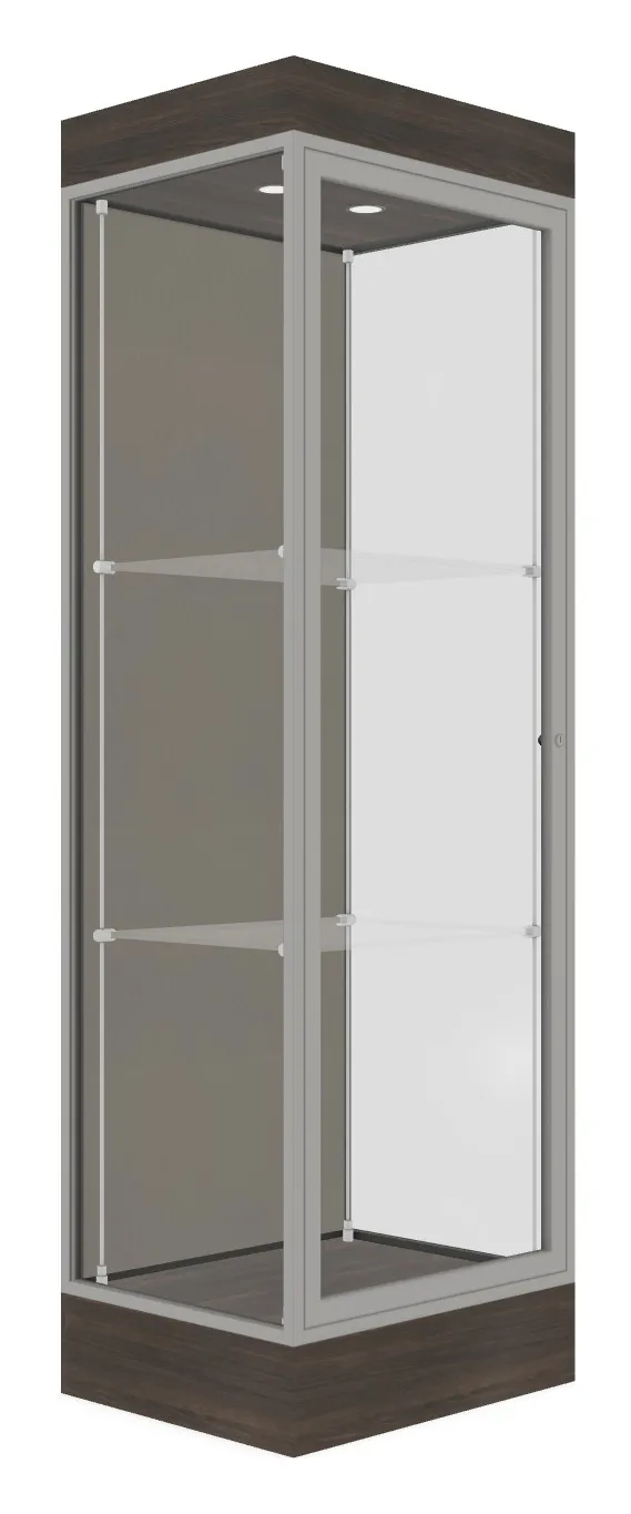 small tower display case with led lighting 24 x 76 17