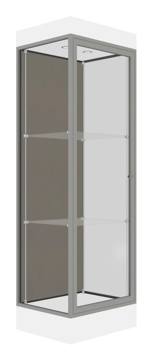 small tower display case with led lighting 24 x 76 20