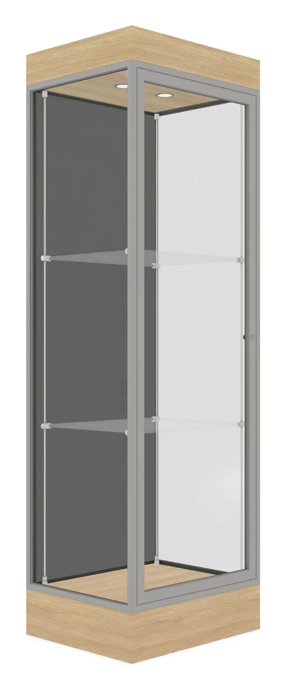 small tower display case with led lighting 24 x 76 29