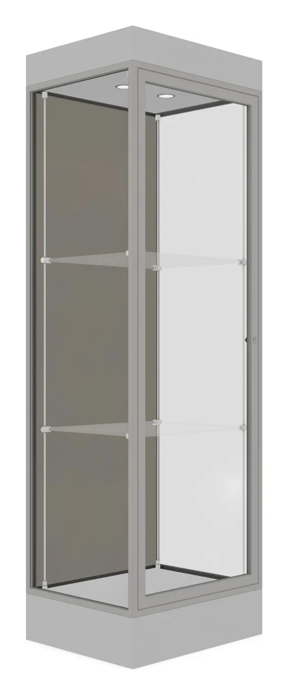 small tower display case with led lighting 24 x 76 18