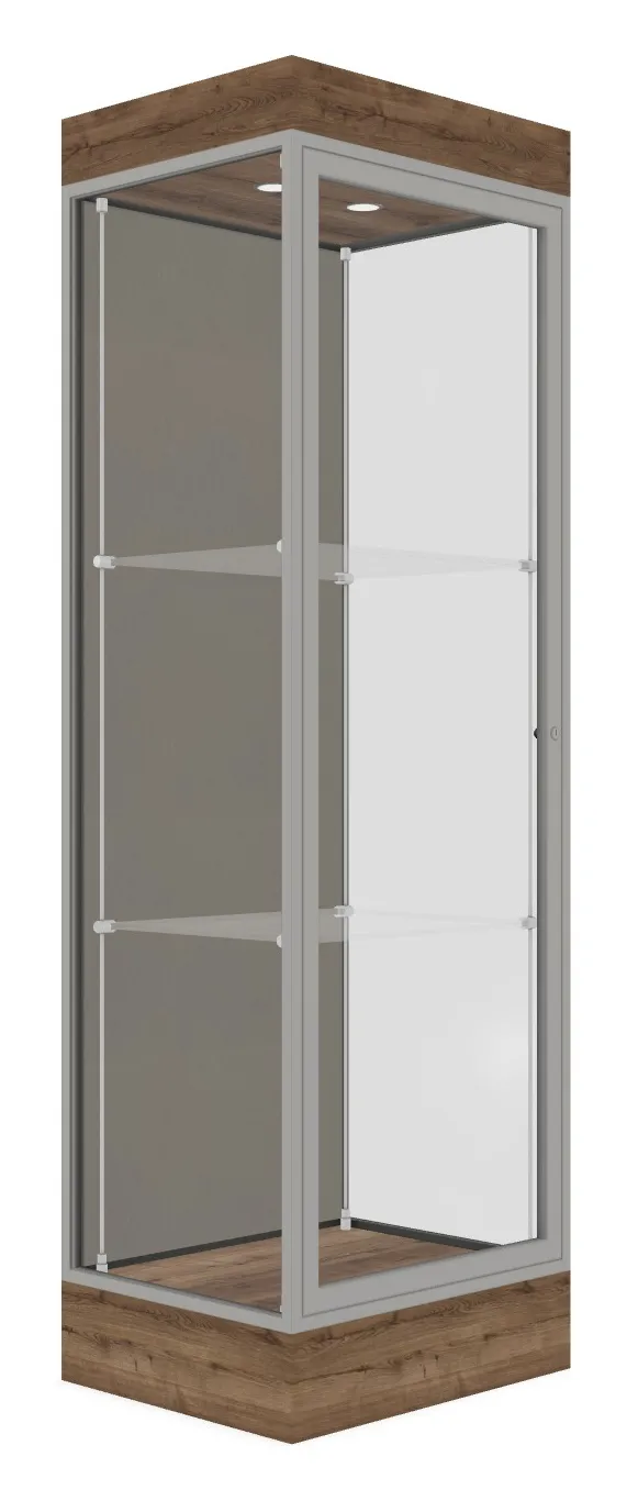 small tower display case with led lighting 24 x 76 19