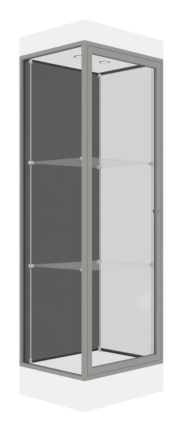 small tower display case with led lighting 24 x 76 34