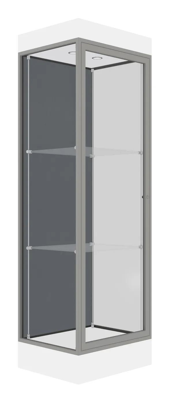 small tower display case with led lighting 24 x 76 13
