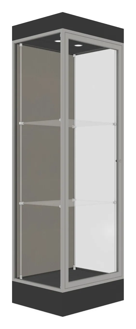 small tower display case with led lighting 24 x 76 16