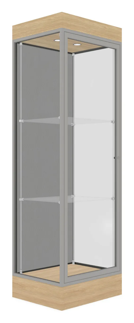 small tower display case with led lighting 24 x 76 22