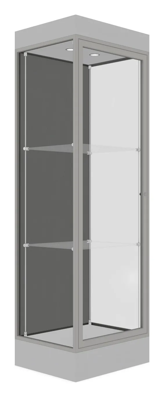 small tower display case with led lighting 24 x 76 32
