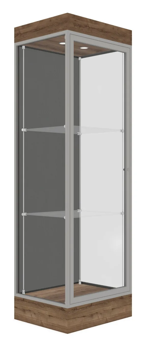 small tower display case with led lighting 24 x 76 33