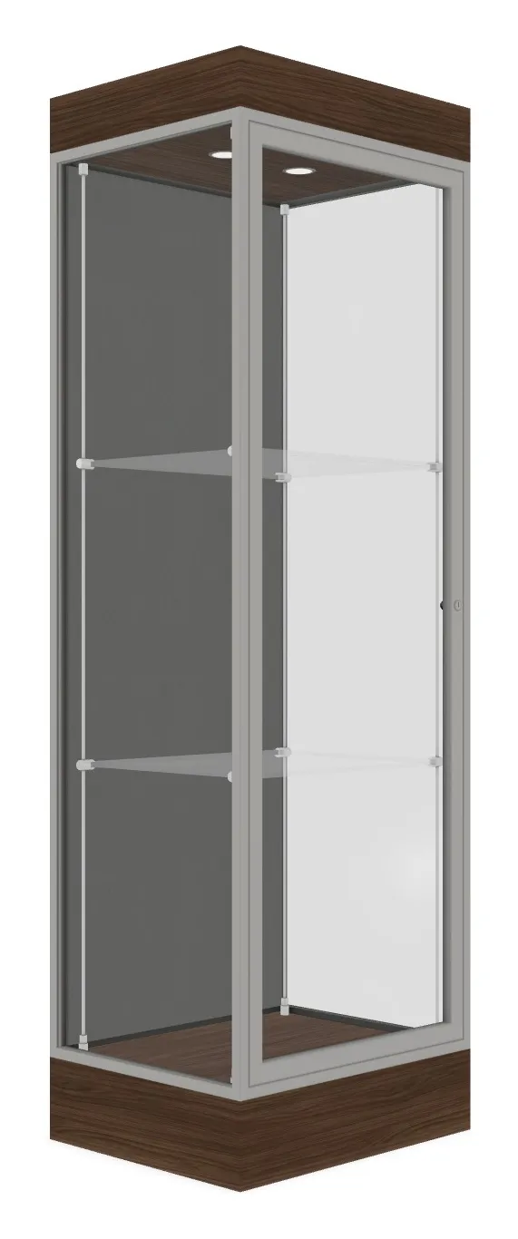 small tower display case with led lighting 24 x 76 35