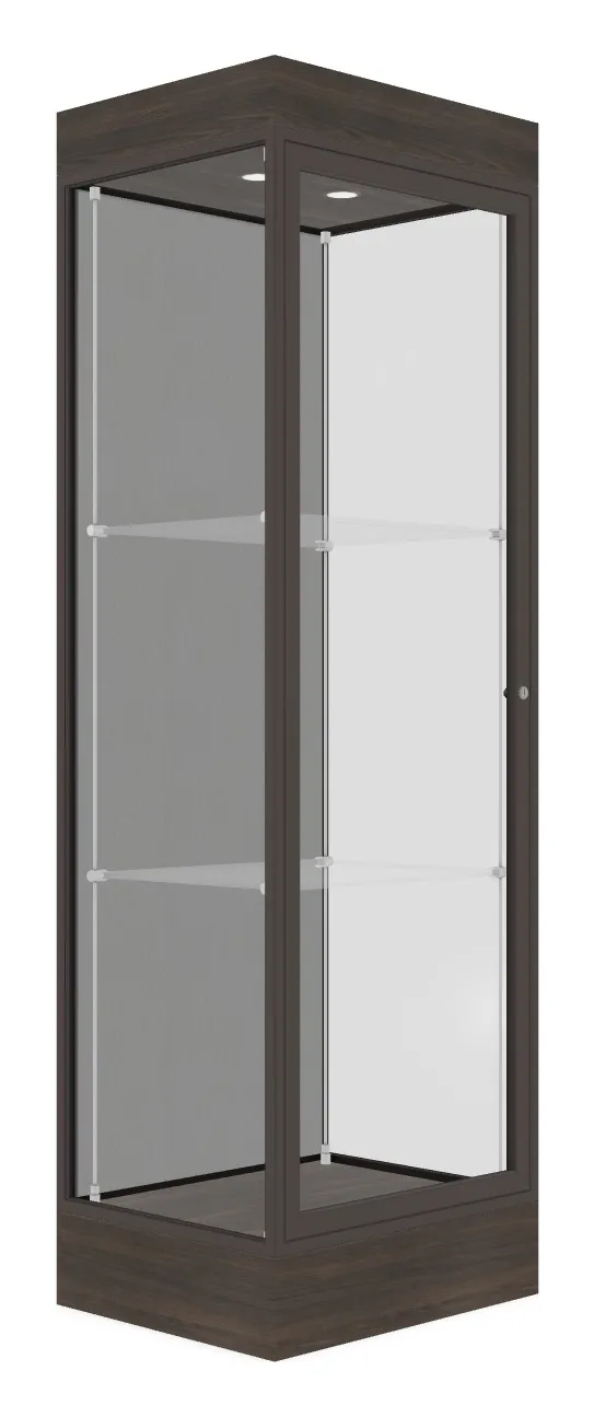 small tower display case with led lighting 24 x 76 24