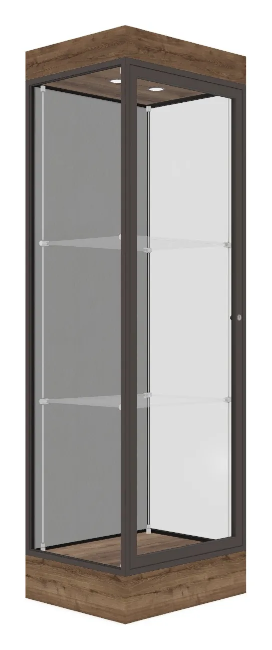 small tower display case with led lighting 24 x 76 26