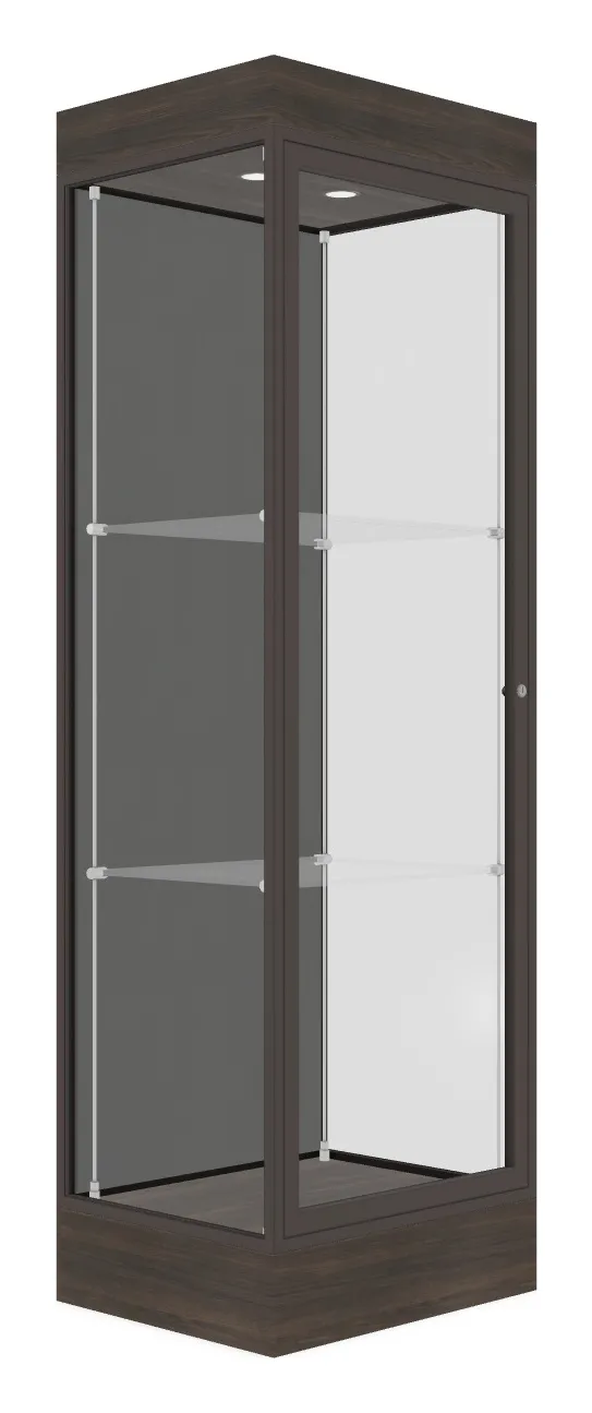 small tower display case with led lighting 24 x 76 31