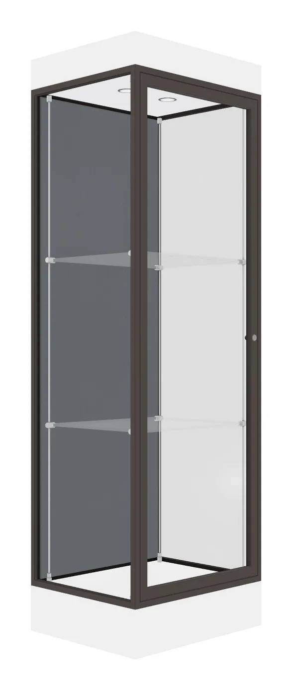 small tower display case with led lighting 24 x 76 13