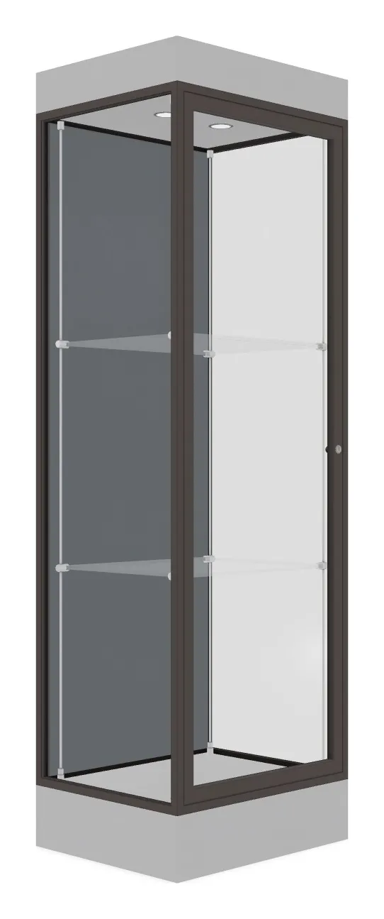 small tower display case with led lighting 24 x 76 11